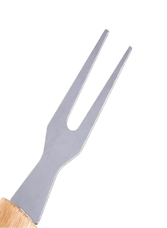 Prostuff.in 6 Pcs Wooden Handle Stainless Steel Fruit Fork Brown Color - Image 3